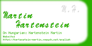 martin hartenstein business card